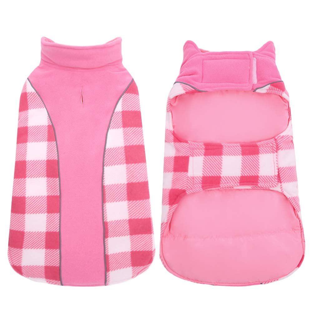 Kuoser Reversible Dog Winter Coat, Reflective Waterproof Dog Jacket, Cotton Lined Vest Windproof Outdoor for Small Medium and Large Dogs Animals & Pet Supplies > Pet Supplies > Dog Supplies > Dog Apparel Kuoser XXL--Chest Girth:29.5-34.6" Pink 