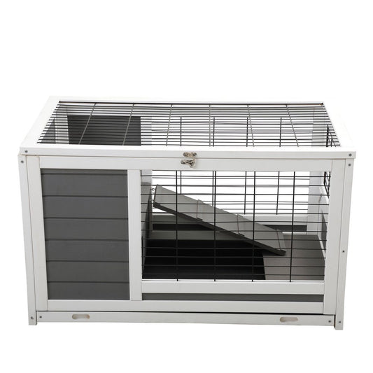 Uwr-Nite Wooden Rabbit Hutch Bunny House Elevated Pet Cage Small Animal Guinea Pig Habitat with Slide-Out Tray Lockable Door Openable Top for Indoor Animals & Pet Supplies > Pet Supplies > Small Animal Supplies > Small Animal Habitats & Cages UWR-Nite   