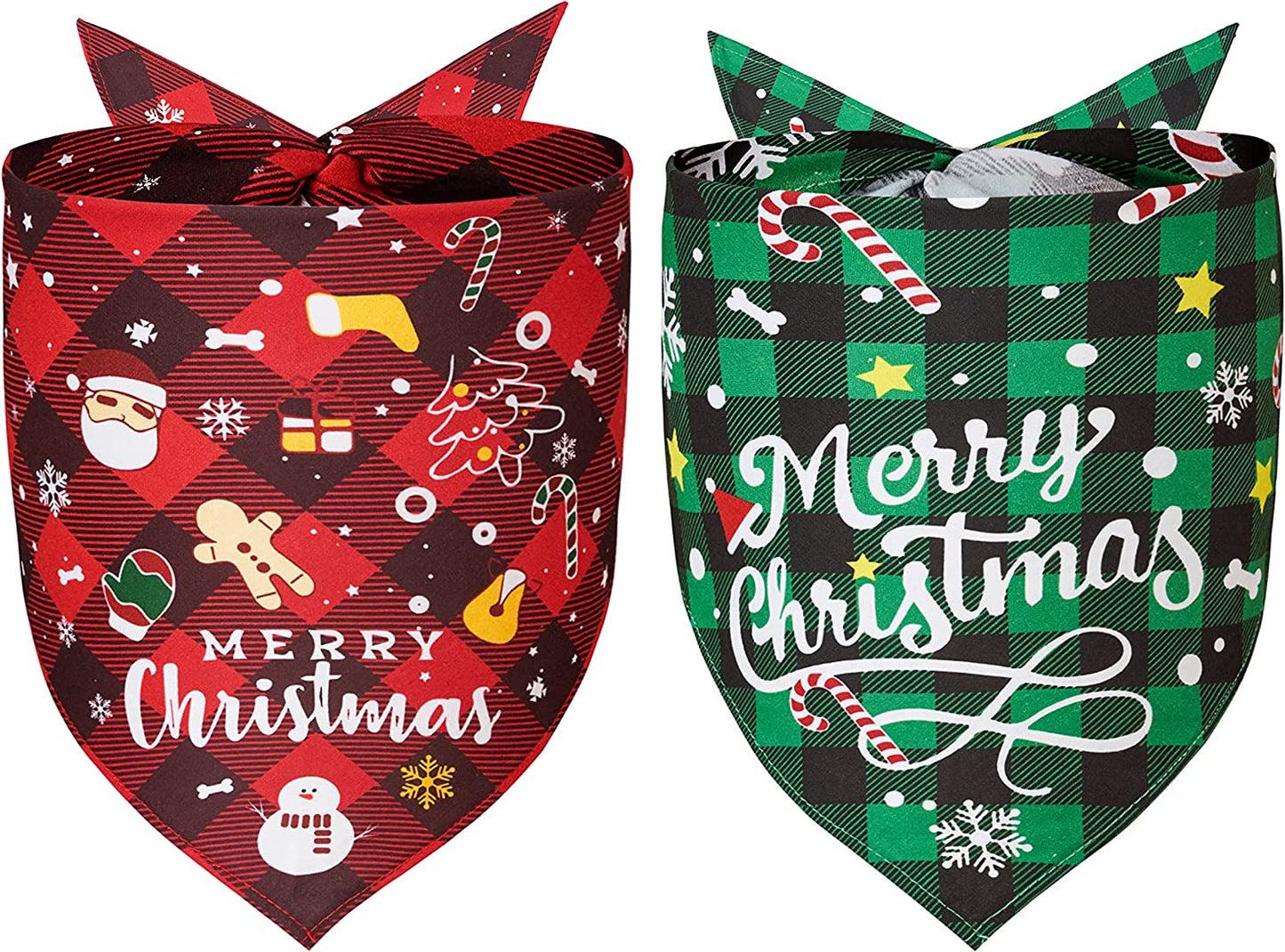 Yespet Christmas Dog Bandana Classic Plaid Pet Scarf Triangle Bibs Pet Costume Decoration Accessories Washable Pet Neckerchief for Large Dogs Animals & Pet Supplies > Pet Supplies > Dog Supplies > Dog Apparel Yespet Christmas Large 