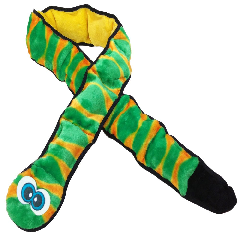 Outward Hound Invincibles Green Gecko Plush Dog Toy, Yellow, Large