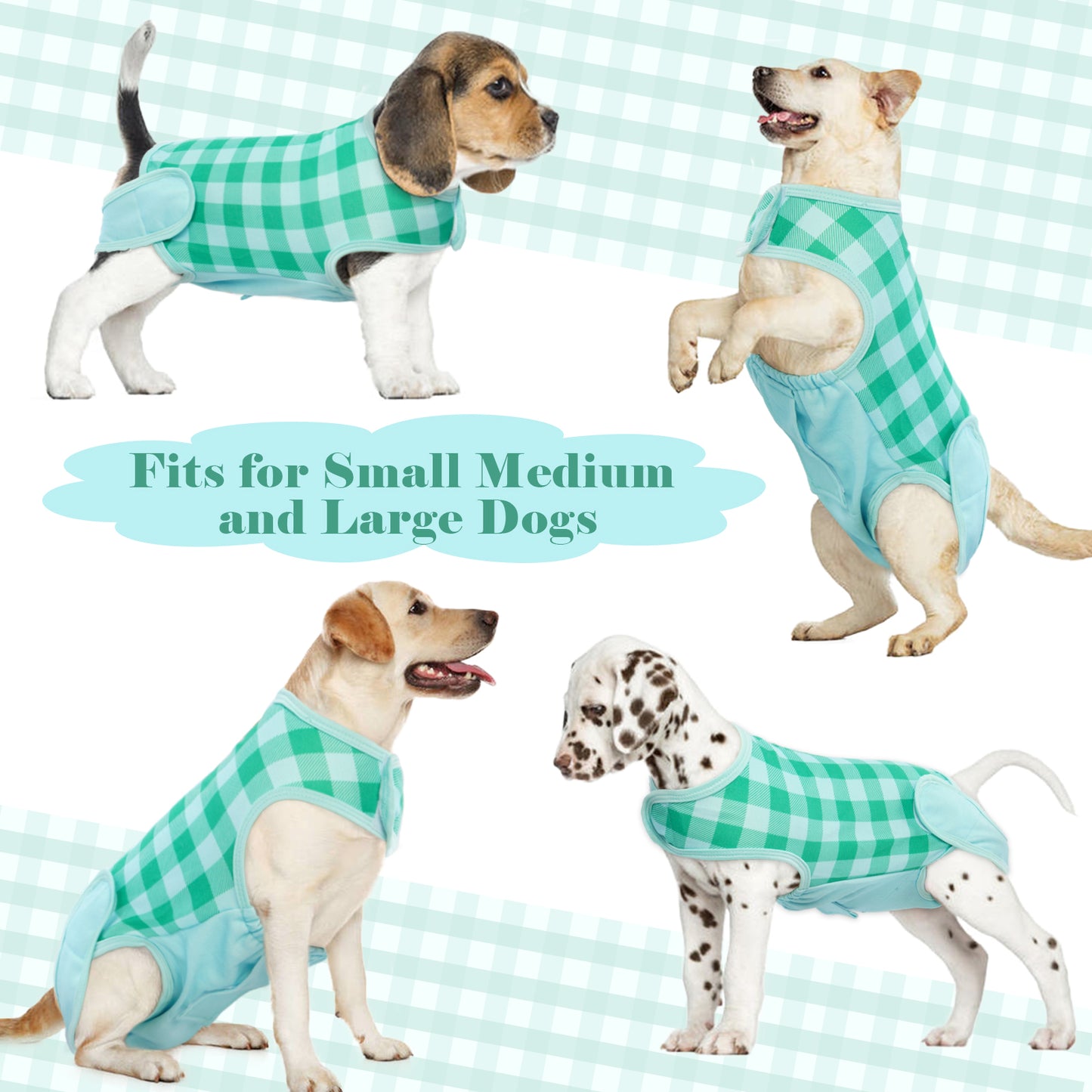 IDOMIK Dog Surgery Recovery Suit, Dog Onesie Recovery Suit after Surgery, Breathable Abdominal Wound Skin Diseases Protector, Cone Collar Alternative, Pet Dog Recovery Shirt