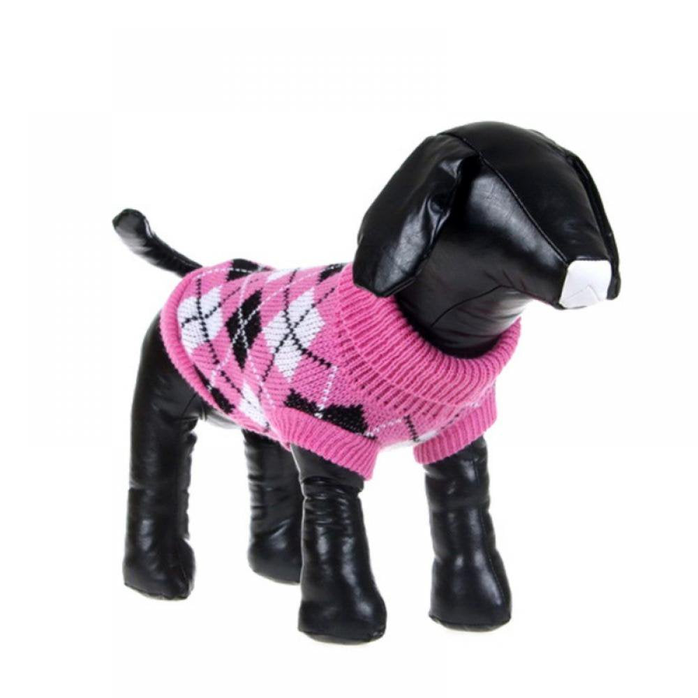 Stibadium Dog Sweater Dog Knit Sweater Plaid Dog Christmas Sweater Pet Sweatshirt with Harness Hole Winter Warm Dog Apparel Coat for Small Medium Dogs Animals & Pet Supplies > Pet Supplies > Dog Supplies > Dog Apparel Kernelly   