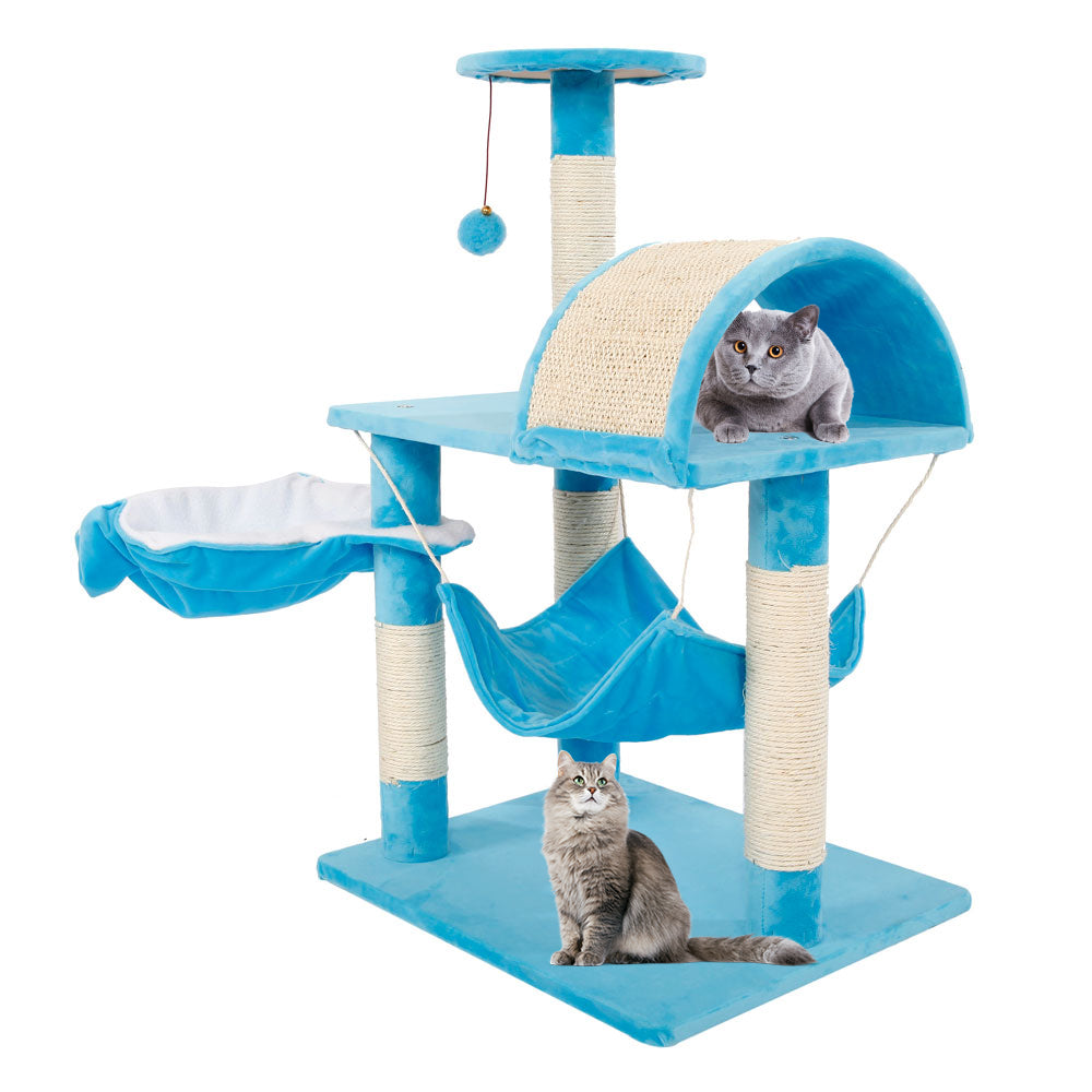 Topcobe 32" Multi-Level Cat Activity Tree, Cute Sisal Play House Climber Activity Centre, Blue Animals & Pet Supplies > Pet Supplies > Cat Supplies > Cat Furniture Topcobe Blue  