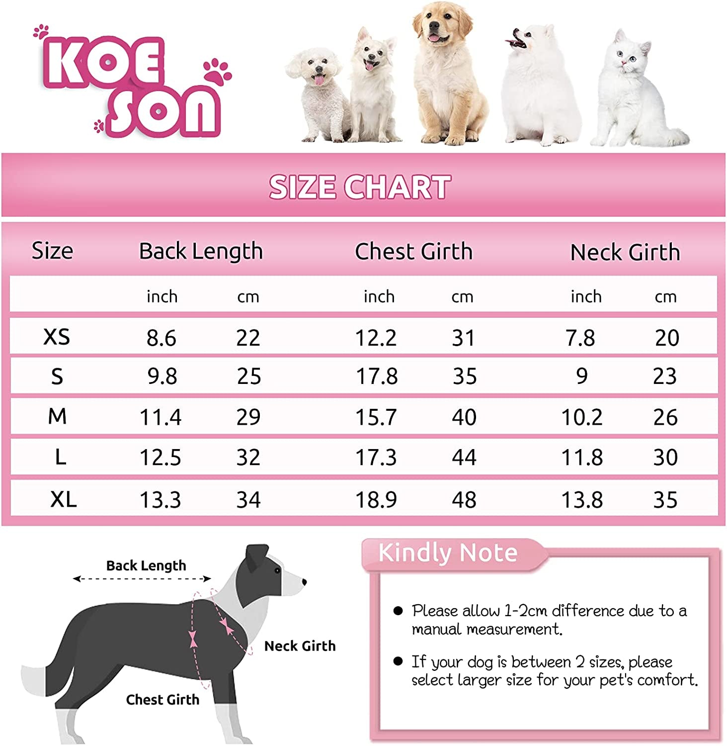 KOESON 2 Pack Cotton Dog Pajamas, Cozy Stretchy Cat Onesie Pet Jumpsuit Clothes with Cute Fruit/Animal Pattern, Soft Breathable Puppy Rompers Bodysuit Shirts for Small Medium Dogs Cats Animals & Pet Supplies > Pet Supplies > Dog Supplies > Dog Apparel KOESON   