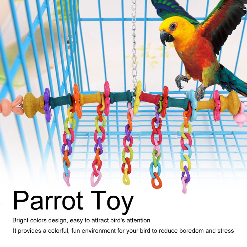 Tebru Medium and Large Parrot Chewing Toy Wooden Stand Cage Bell Bird Accessories, Parrot Chewing Toy, Wooden Parrot Toy Animals & Pet Supplies > Pet Supplies > Bird Supplies > Bird Cage Accessories Tebru   