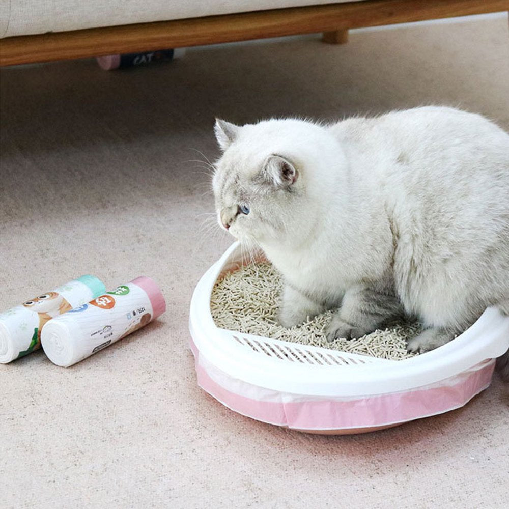 Sorrowso Cat Litter Box Liners Drawstring Kitten Waste Litter Bags Litter Pan Bags