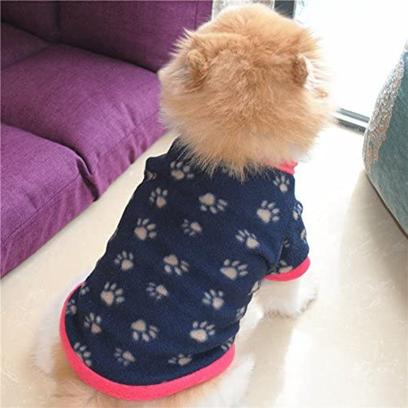 2 PCS Warm Dog Sweater, Soft Fleece Puppy Clothes Doggie Shirt Winter Outfits Sweatshirt for Small Pets Dogs Cats Chihuahua Teddy Pup Yorkshire(Star Paw, L) Animals & Pet Supplies > Pet Supplies > Dog Supplies > Dog Apparel PIXRIY   