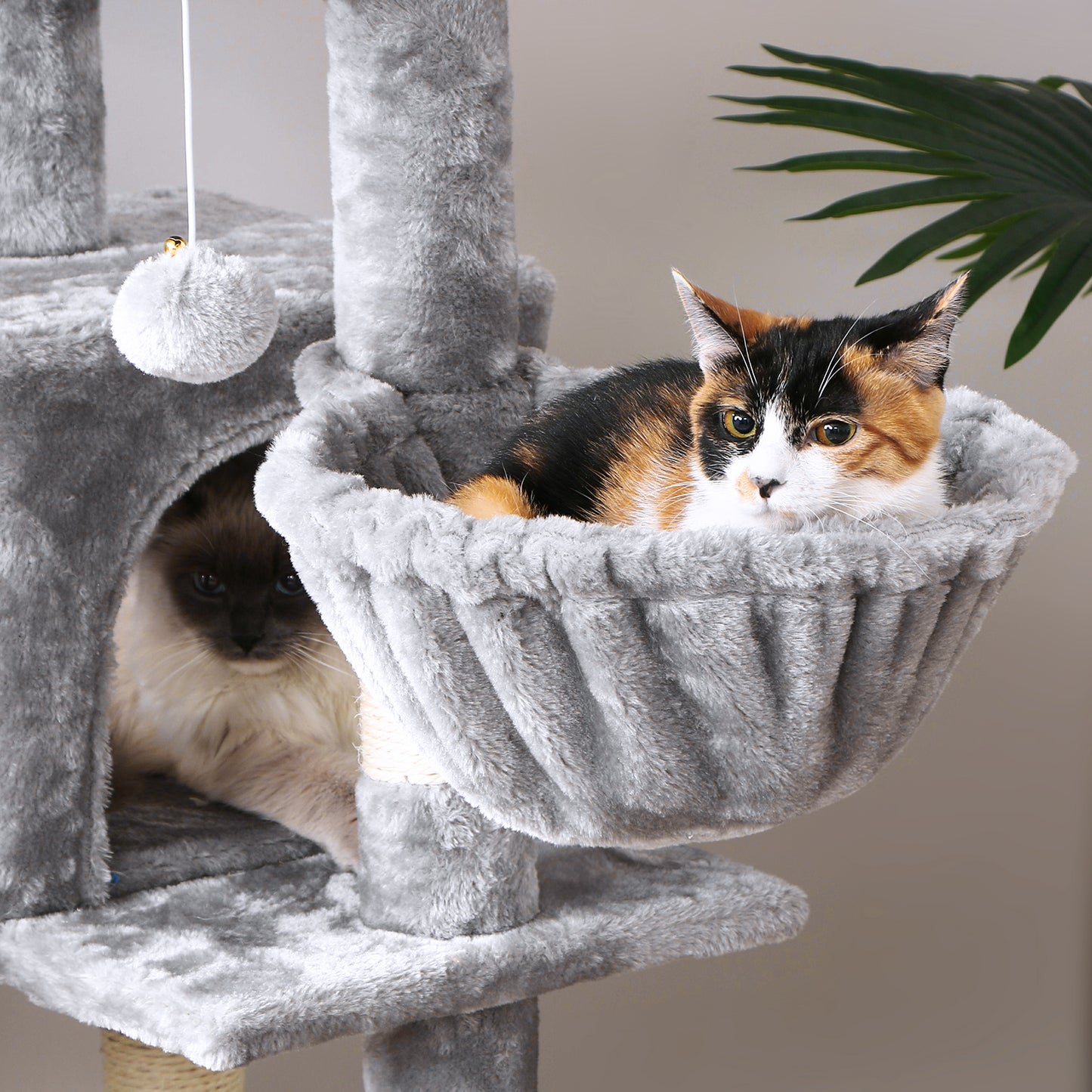 BEWISHOME Cat Tree Tower with Top Plush Perch Multi-Level Cat Condo Sisal Scratching Posts, Cat Play House Activity Center Cat Furniture MMJ12L