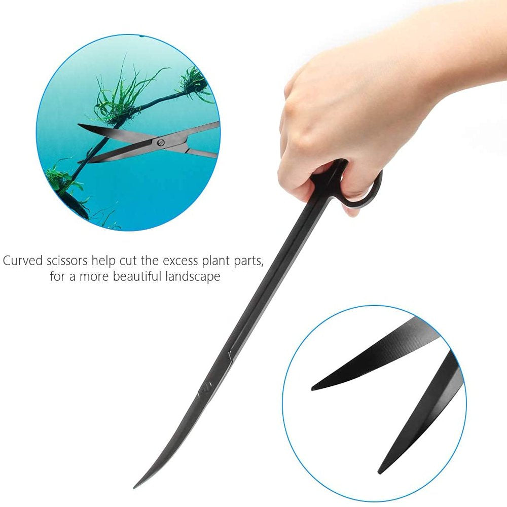 Plutput Aquascape Tool Kit Long Stainless Steel Aquarium Plant Tools Aquarium Tweezers Scissors Spatula Tool Set for Fish Tank Aquascape Aquarium Cleaning Animals & Pet Supplies > Pet Supplies > Fish Supplies > Aquarium Cleaning Supplies Pluput   