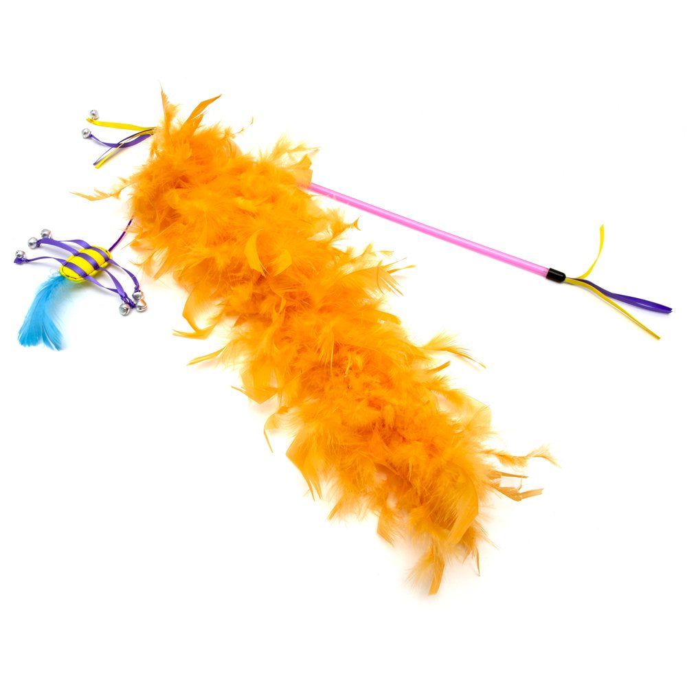 Kitty City Summertime Feather Cat Toy Wand, Size Large Animals & Pet Supplies > Pet Supplies > Cat Supplies > Cat Toys Sport Pet   