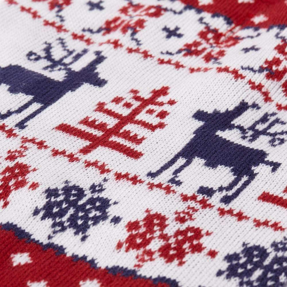 Blueberry Pet Ugly Christmas Reindeer Dog Sweater Turtleneck Holiday Family Matching Clothes for Dog, Tango Red & Navy Blue, Back Length 12", Warm Winter Outfit for Small Dogs Animals & Pet Supplies > Pet Supplies > Dog Supplies > Dog Apparel Blueberry Pet   