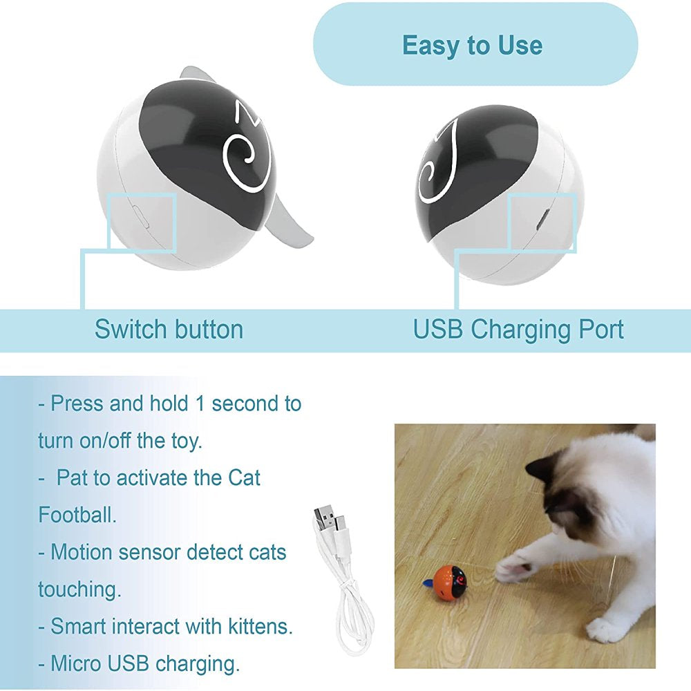 Migipaws Cat Toy, Interactive Automatic Moving Ball Bundle, Classic Mice and Feather in a Pack, Smart Electric Teaser with USB Rechargeable for Kitten and Pets Animals & Pet Supplies > Pet Supplies > Cat Supplies > Cat Toys Nanjing Dimeng Technology Co., Ltd.   