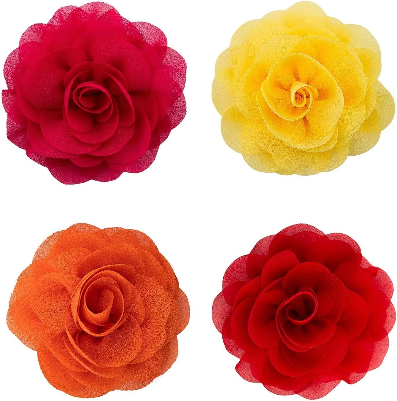 LUTER 4Pcs Pet Collar Flowers Multicolored Dog Flower Tie&Bow Floral Collar Charms Accessories, Detachable Flower Embellishment for Cats, Dogs, Pets Supplies (8Cm / 3.14Inch) Animals & Pet Supplies > Pet Supplies > Dog Supplies > Dog Apparel LUTER Rose red, red, orange, yellow  