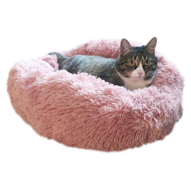 Pet Bed, Fluffy Luxe Soft Plush round Cat and Dog Bed, Donut Cat and Dog Cushion Bed, Self-Warming and Improved Sleep, Orthopedic Relief Shag Faux Fur Bed Cushion Animals & Pet Supplies > Pet Supplies > Cat Supplies > Cat Beds Vicooda   