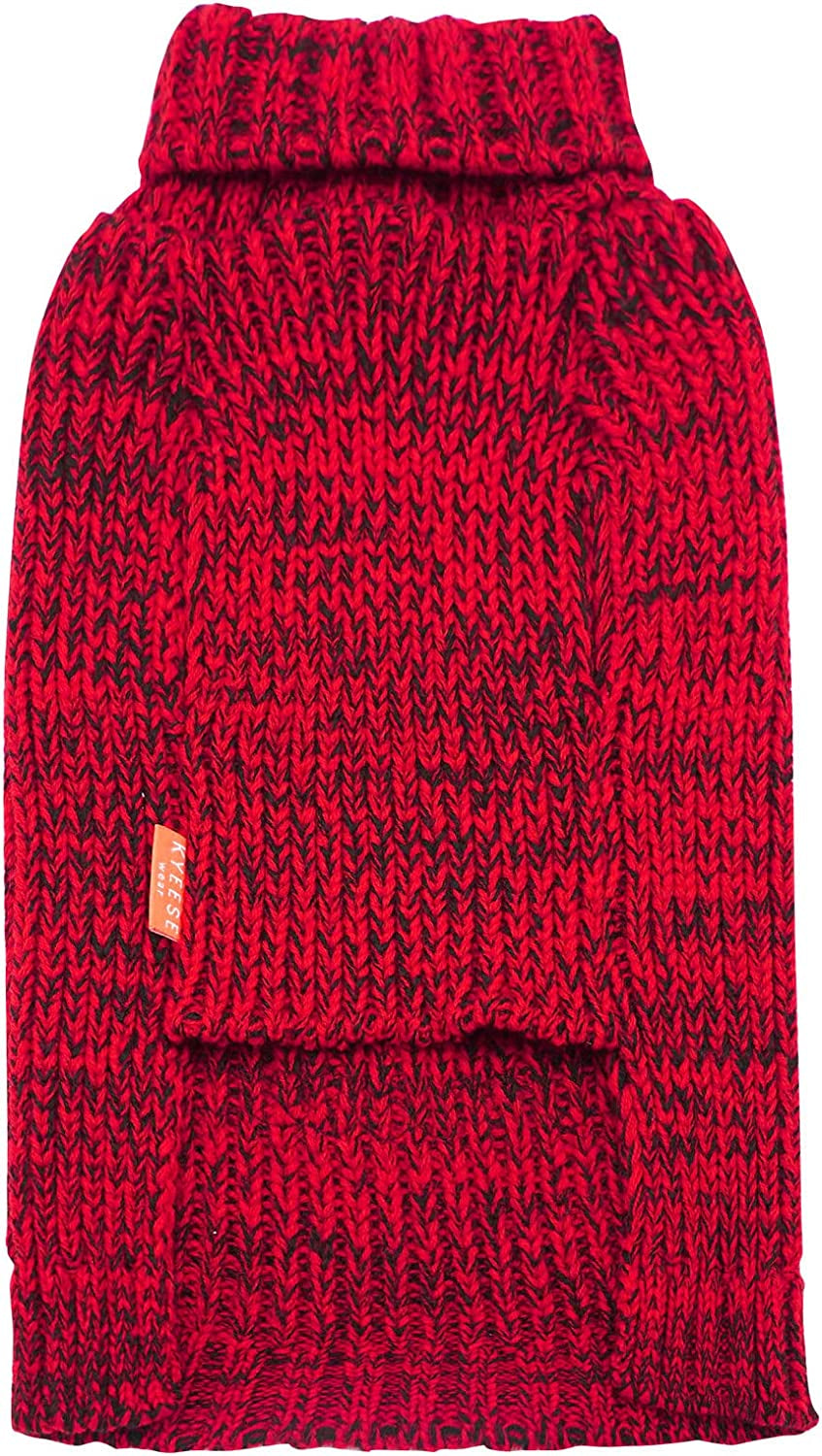 KYEESE Dog Sweater Turtleneck Smile Face Dog Knitwear with Leash Hole for Small Dogs Pet Sweater,Red,M Animals & Pet Supplies > Pet Supplies > Dog Supplies > Dog Apparel kyeese   