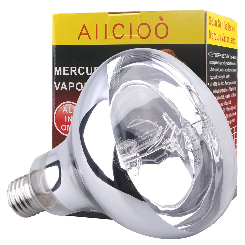 AIICIOO Reptile Heating Lamp UVA UVB Mercury Vapor Bulb Aquarium Bulb for Reptiles and Amphibians 100W Animals & Pet Supplies > Pet Supplies > Reptile & Amphibian Supplies > Reptile & Amphibian Habitat Heating & Lighting AIICIOO 100W  