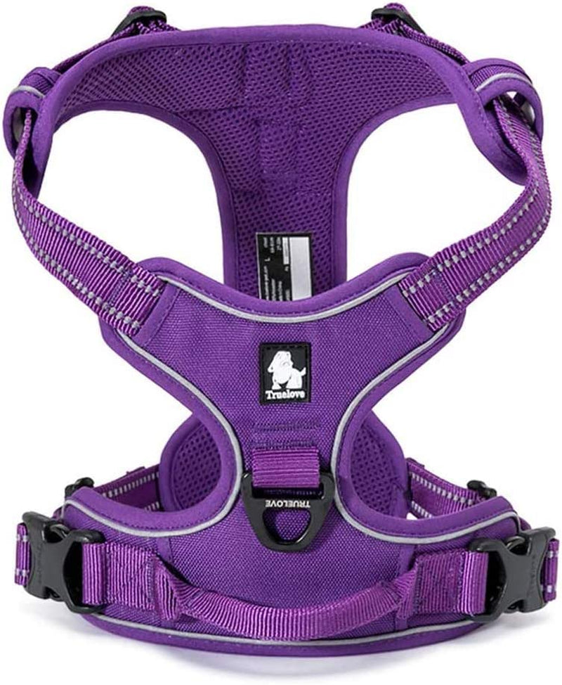 Tineer Reflective Nylon Large Pet Dog Harness 3M Reflective Vest with Handle All Weather Dog Service Padded Adjustable Safety Vehicular Leads for Dogs Pet (XS, Purple) Animals & Pet Supplies > Pet Supplies > Dog Supplies > Dog Apparel Tineer   