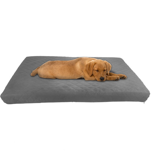 Waterproof Dog Bed – 2-Layer Memory Foam Dog Bed with Removable Machine Washable Cover – 36X27 Dog Bed for Large Dogs up to 75Lbs by PETMAKER (Gray) Animals & Pet Supplies > Pet Supplies > Cat Supplies > Cat Beds Trademark Global LLC 36" x 27"  