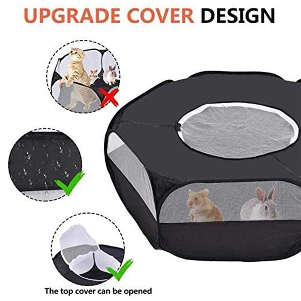 Small Animal Playpen, Waterproof Small Pet Cage Tent Portable Outdoor Exercise Yard Fence with Top Cover anti Escape Yard Fence for Kitten/Cat/Rabbits/Bunny/Hamster/Guinea Pig/Chinchillas Animals & Pet Supplies > Pet Supplies > Dog Supplies > Dog Kennels & Runs Yszodd   