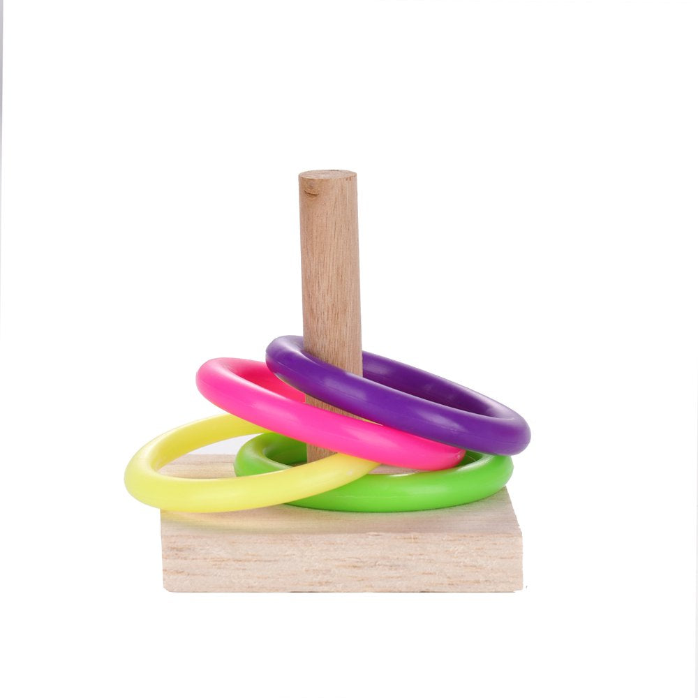 Bird Wooden Platform Plastic Ring Tabletop Toys Intelligence Development Chew Puzzle Toy Pet Bird Supplies for Parrots Parakeets Budgie Australian Parrot Small Birds Animals & Pet Supplies > Pet Supplies > Bird Supplies > Bird Toys Firlar   