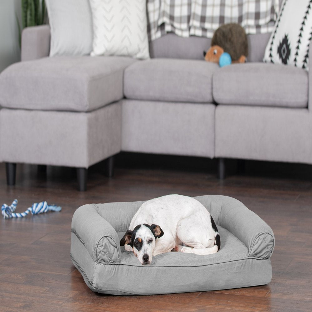 Furhaven Pet Products | Full Support Orthopedic Quilted Sofa-Style Couch Bed for Dogs & Cats, Silver Gray, Medium Animals & Pet Supplies > Pet Supplies > Cat Supplies > Cat Beds FurHaven Pet   