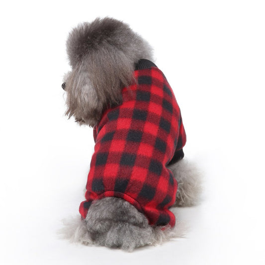 Keimprove Pet Pajamas for Dogs Red Plaid Sweaters Soft Clothes Puppy Apparel for Small Medium Dogs Animals & Pet Supplies > Pet Supplies > Dog Supplies > Dog Apparel Keimprove M Red 
