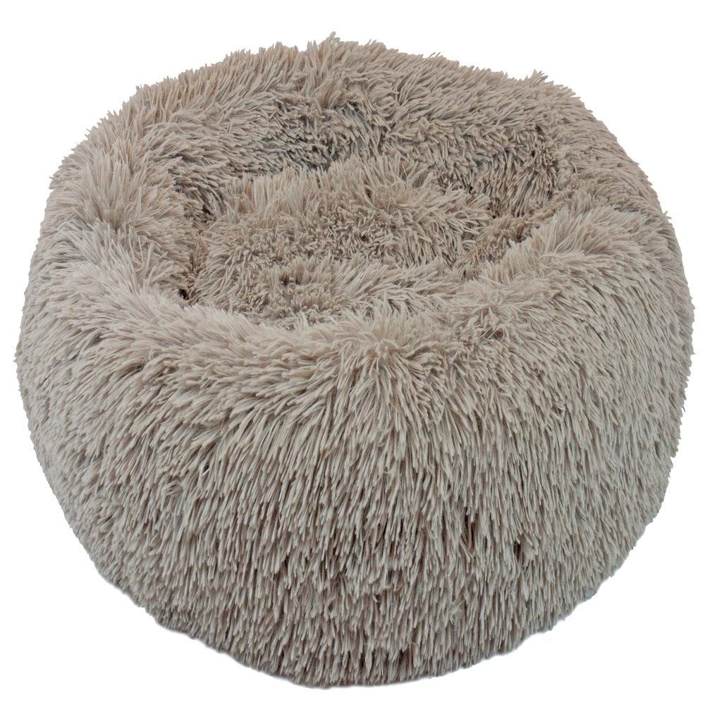 Precious Tails Dog Cat Super Lux Shaggy Fur Donut Bolster Pet Bed - Small Animals & Pet Supplies > Pet Supplies > Cat Supplies > Cat Beds ENCHANTE ACCESSORIES   