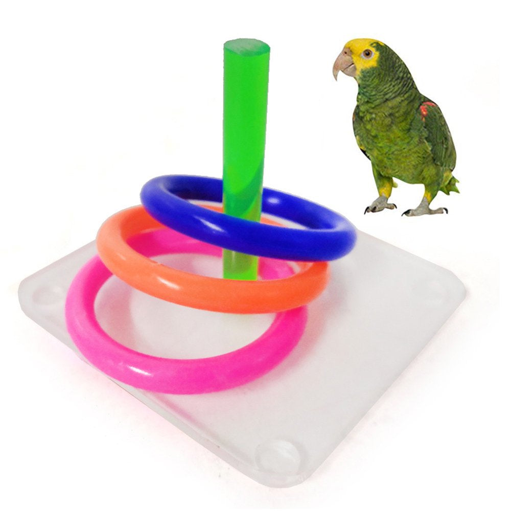 Meidiya Bird Toys,Bird Trick Tabletop Toys,Training Stacking Color Ring Toys Sets,Parrot Chew Foraing Toys,Education Play Gym Playground Activity Cage Puzzle Toys Animals & Pet Supplies > Pet Supplies > Bird Supplies > Bird Gyms & Playstands Meidiya   
