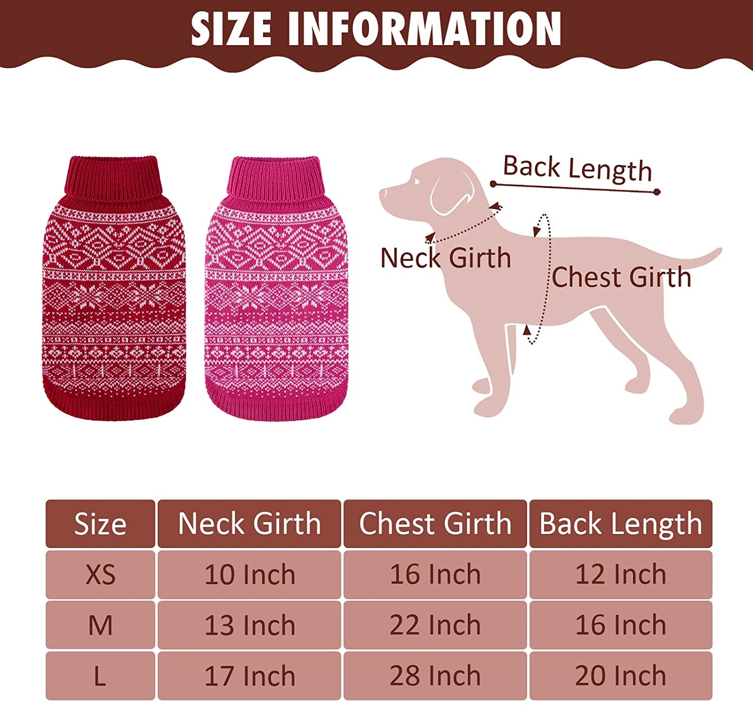 Pedgot 2 Pieces Dog Sweater Argyle Warm Sweater Winter Clothes Puppy Soft Coat Knit Clothes for Cold Weather (Pink, Red, X-Small) Animals & Pet Supplies > Pet Supplies > Dog Supplies > Dog Apparel Pedgot   