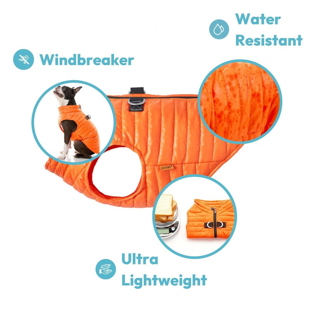 Gooby Puffer Vest Dog Jacket - Blue, Large - Ultra Thin Zip up Wind Breaker with Dual D Ring Leash Water Resistant Small Dog Sweater Animals & Pet Supplies > Pet Supplies > Dog Supplies > Dog Apparel Gooby   