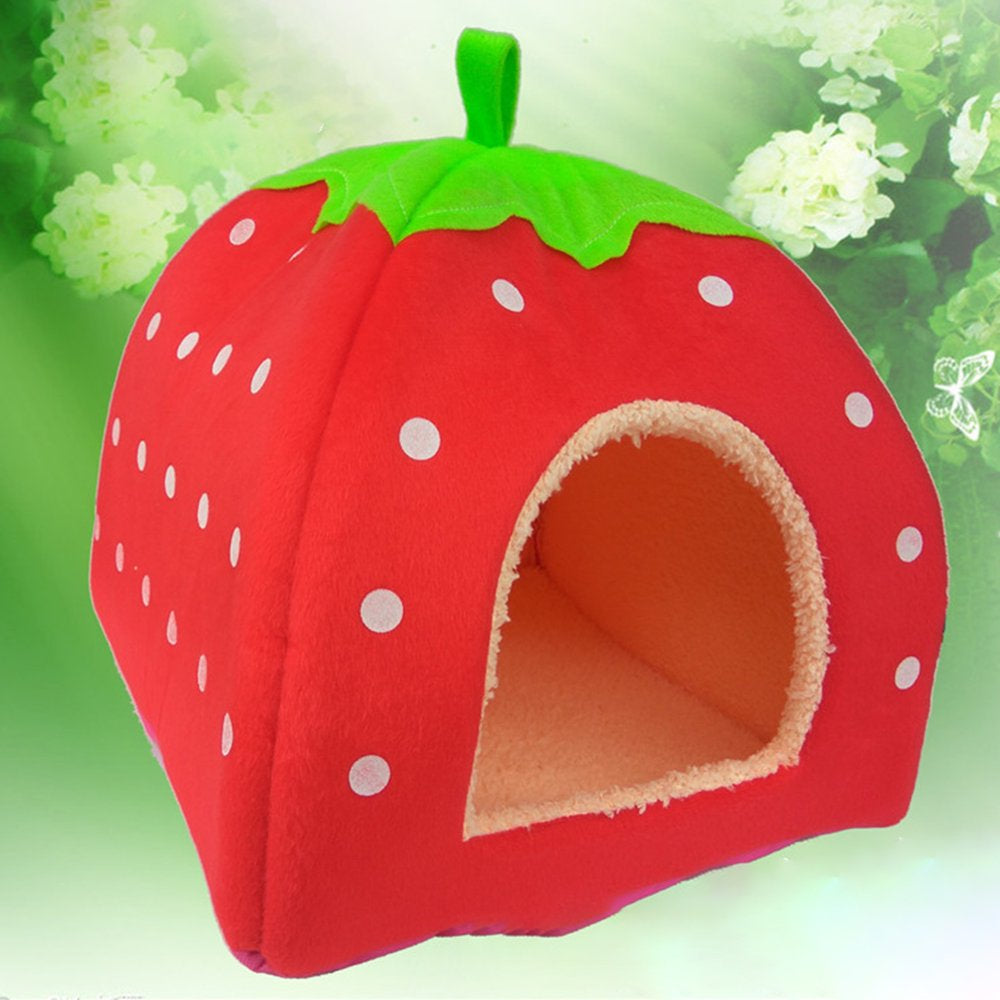 Leaveforme Strawberry Dog Puppy Cats Indoor Foldable Soft Warm Bed Pet House Kennel Tent Animals & Pet Supplies > Pet Supplies > Dog Supplies > Dog Houses leaveforme 1 Pcs Random Style  