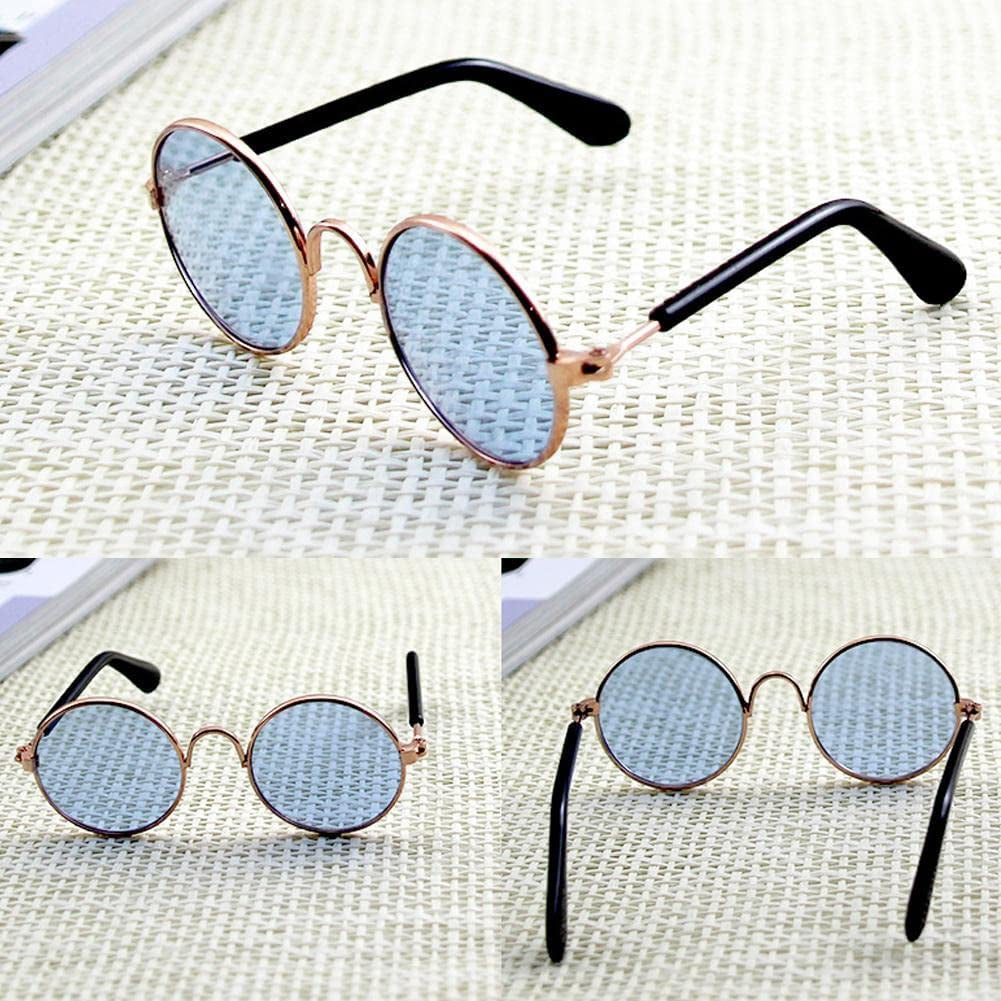 Small Pet Sunglasses Dog Cat Pet Lovely Vintage round Reflection Eye Wear Glasses Dog Cat Cosplay Party Costume Classic Funny Pet Accessories for Pet Animals & Pet Supplies > Pet Supplies > Dog Supplies > Dog Apparel Generic   