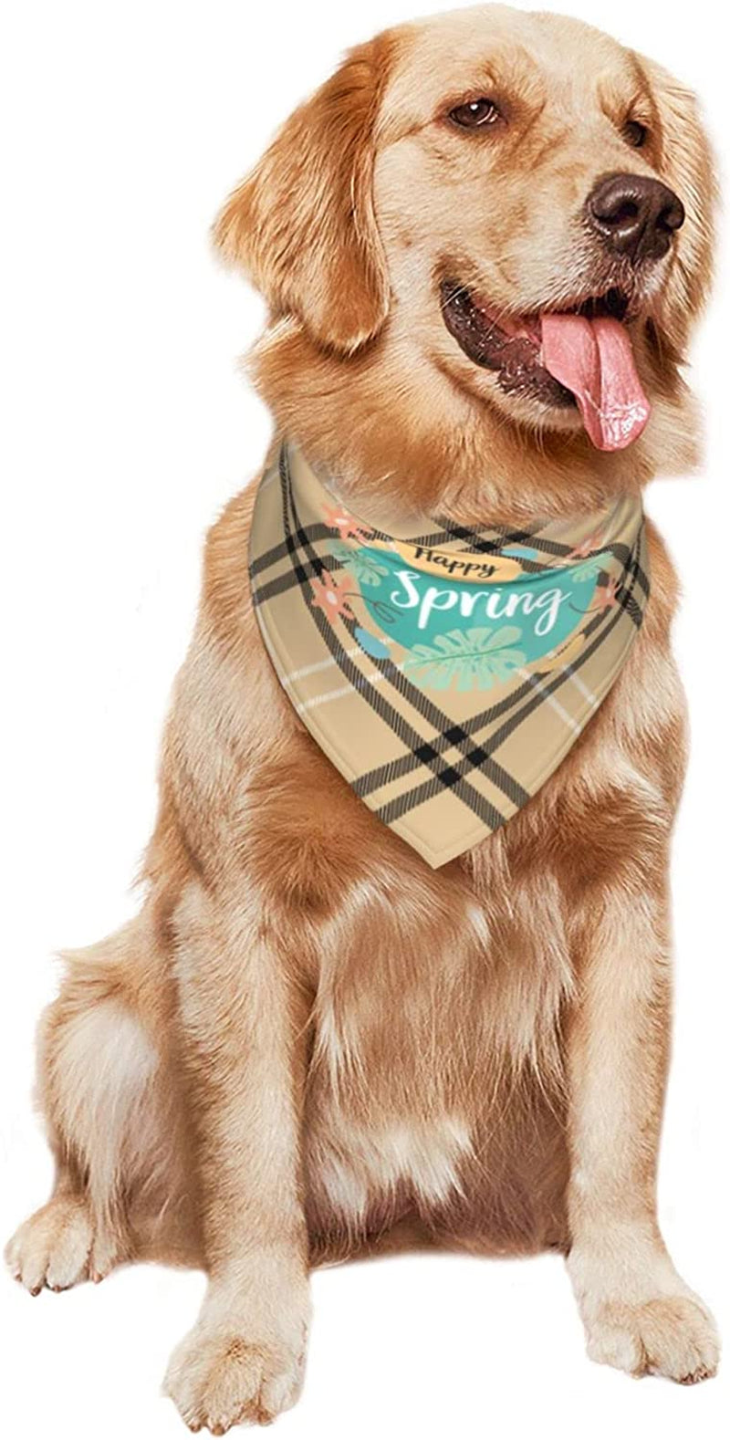 Abstract Happy Spring Pet Dog and Cat Decorative Triangle Scarf,Dog Bandana,Breathable and Stain Resistant. Animals & Pet Supplies > Pet Supplies > Dog Supplies > Dog Apparel ZALTAS   