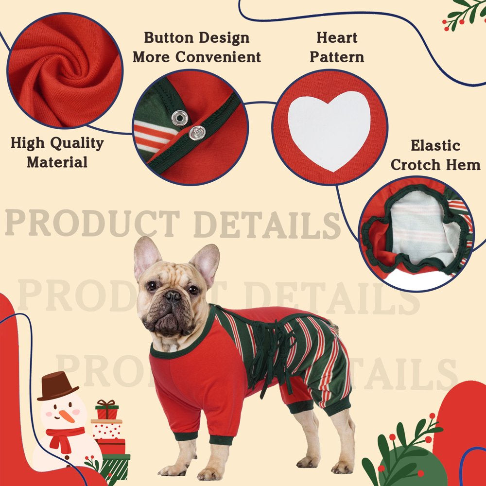 ROZKITCH Dog Pajamas Onesie Bottoming Dog Shirt Coats Dog Apparel Pullover Full Coverage Pajamas Jumpsuit Christmas Style Soft Stretchy Dog Clothes Red Animals & Pet Supplies > Pet Supplies > Dog Supplies > Dog Apparel ROZKITCH   