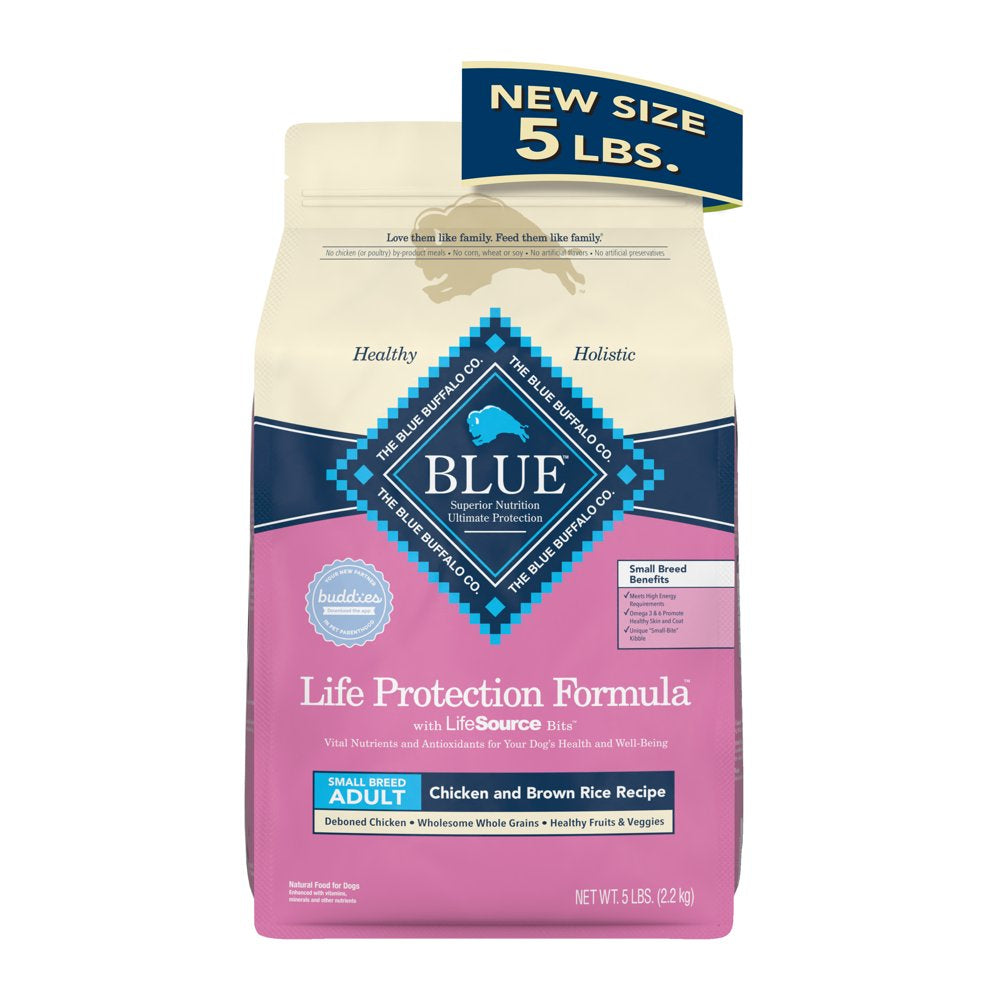 Blue Buffalo Life Protection Formula Small Breed Chicken and Brown Rice Dry Dog Food for Adult Dogs, Whole Grain, 5 Lb. Bag Animals & Pet Supplies > Pet Supplies > Small Animal Supplies > Small Animal Food Blue Buffalo   