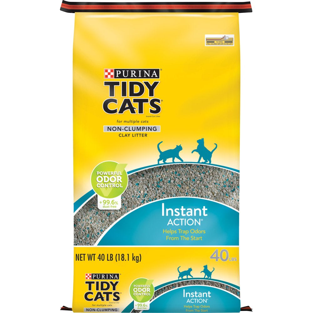 Purina Tidy Cats Non Clumping Cat Litter, Instant Action Low Tracking Cat Litter, 40 Lb. Bag Animals & Pet Supplies > Pet Supplies > Cat Supplies > Cat Litter Nestlé Purina PetCare Company   