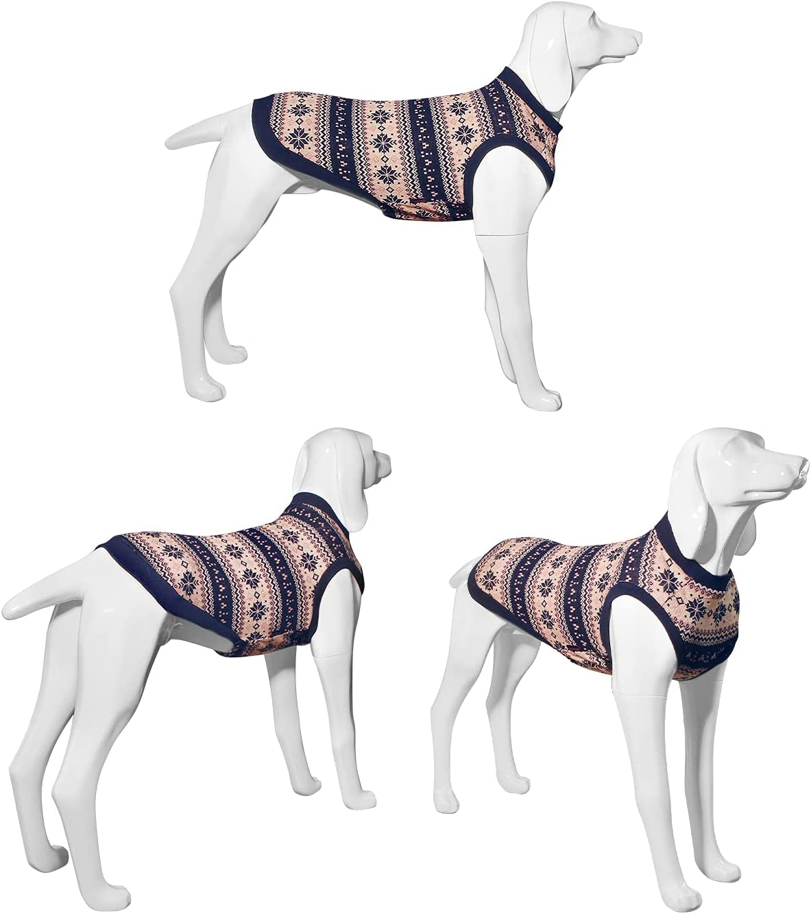 Kickred Dog Sweater Classic Snowflake Pet Knitwear Pullover Vest with Leash Hole, Cold Weather Outfit Winter Clothes for Large Medium Small Dogs Boy Girl Animals & Pet Supplies > Pet Supplies > Dog Supplies > Dog Apparel Kickred   