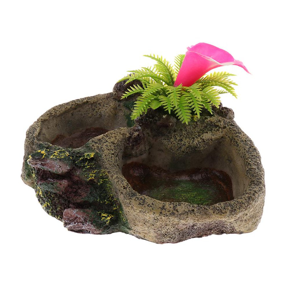 Reptile Feeding Dish, Resin Turtle Food Bowl Also Fit for Bath Aquarium Habitat for S Amphibians - 2 Types Optional 008 Animals & Pet Supplies > Pet Supplies > Reptile & Amphibian Supplies > Reptile & Amphibian Food FITYLE   