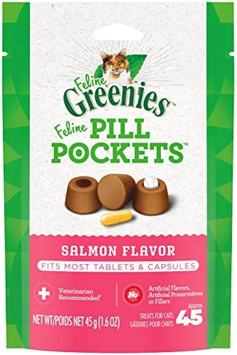 FELINE GREENIES Pill Pockets Natural Cat Treats, Salmon & Tuna Flavor