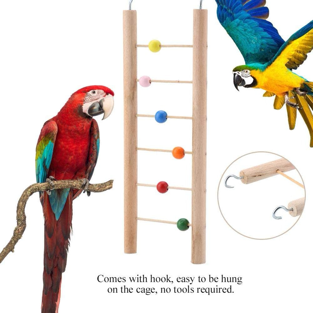 Parrot Toy, Ladder Parrot Perch Birds Climbing Hanging Swing Toy for Cockatiel Parakeet(Beads) Animals & Pet Supplies > Pet Supplies > Bird Supplies > Bird Ladders & Perches Mmtcq   