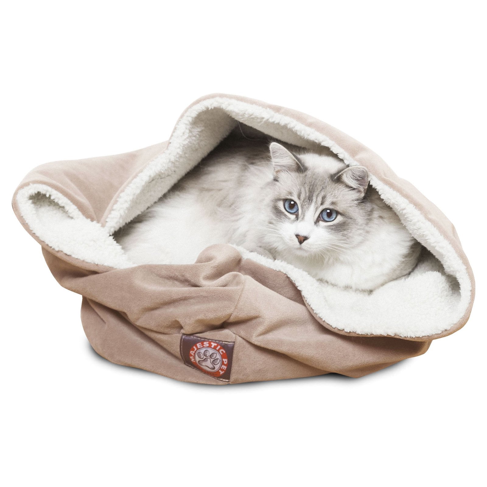 Majestic Pet Suede 17 In. Burrow Cat Bed Animals & Pet Supplies > Pet Supplies > Cat Supplies > Cat Beds Majestic Pet Products Stone  