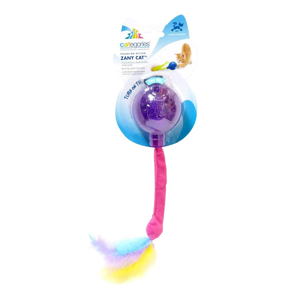 R2P Pet Categories Zany Cat Pouncing Action & Electronic Wiggling Cat Toy with Lights and Feathers Animals & Pet Supplies > Pet Supplies > Cat Supplies > Cat Toys R2P Pet Inc.   