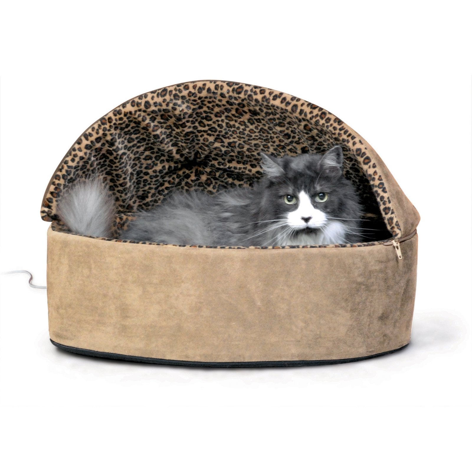 K&H Thermo Kitty Pet Cat Bed, Tan/Leopard Animals & Pet Supplies > Pet Supplies > Cat Supplies > Cat Beds K&H Pet Products S Tan/Leopard 