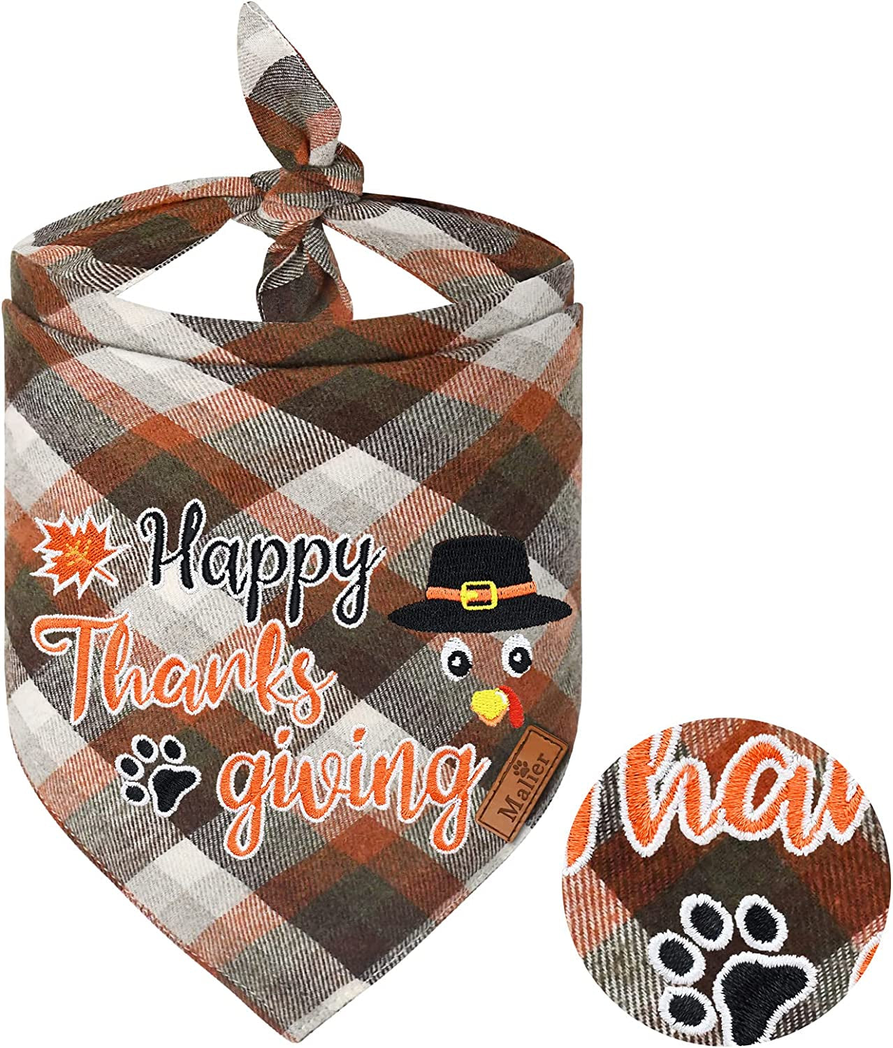 Malier Dog Christmas Bandana Reversible Embroidered Dog Bandana Classic Buffalo Plaid Pet Dog Scarf Multiple Sizes Dog Pet Triangle Bibs Kerchief for Small Medium Large and Extra Large Dogs Cats Pets Animals & Pet Supplies > Pet Supplies > Dog Supplies > Dog Apparel Malier Style 1 X-Large 