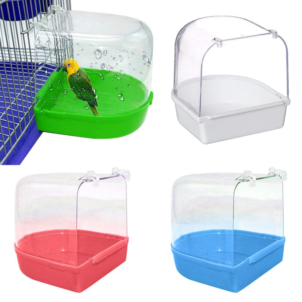 Dream Lifestyle Parrot Bath Box Bird Cage Accessory Supplies Hanging Bathing Tub Bath for Parakeet Pet Brids Canary Budgies Parrot Bird Cage Supplies Accessories(Green) Animals & Pet Supplies > Pet Supplies > Bird Supplies > Bird Cage Accessories Dream Lifestyle Blue  