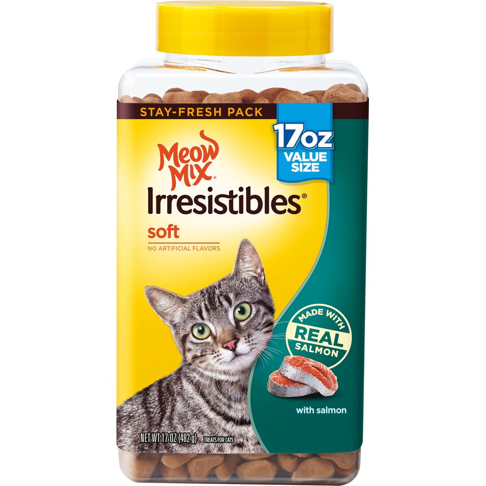 Meow Mix Irresistibles Cat Treats - Soft with Salmon, 17-Ounce Canister Animals & Pet Supplies > Pet Supplies > Cat Supplies > Cat Treats The J.M. Smucker Company   