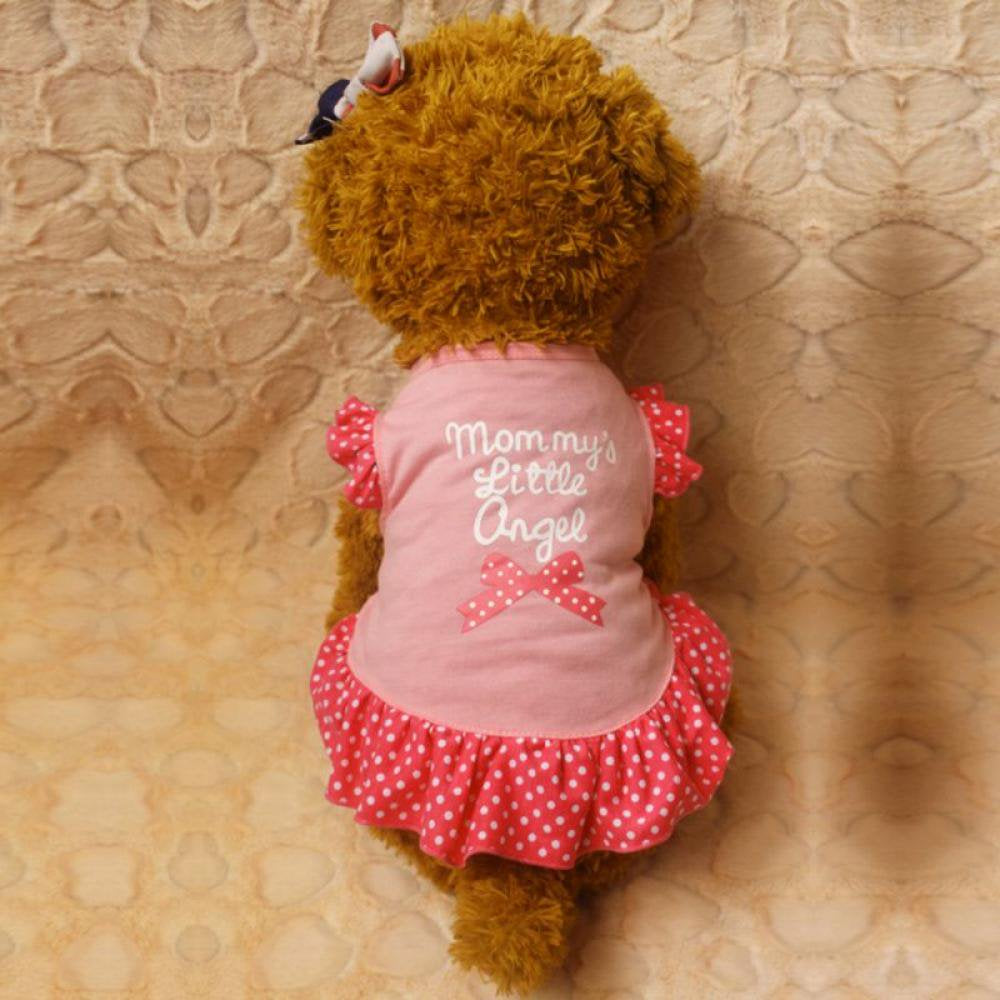 Clearance!Small Dog Summer Dresses Vest Top Clothes Puppy Pet Dress Skirt Coat Apparel Pets Cats Girl Dog Shirts Rose Red L
