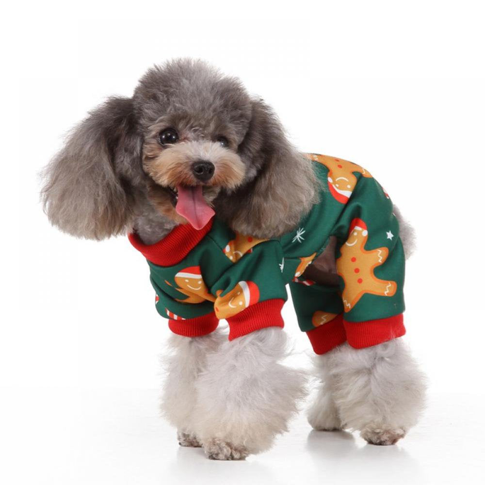Summark Christmas Costume Cartoon Animal Fairy Dog Pajamas Pet Clothes Jumpsuit PJS Apparel Soft Green Animals & Pet Supplies > Pet Supplies > Dog Supplies > Dog Apparel Sunmark   