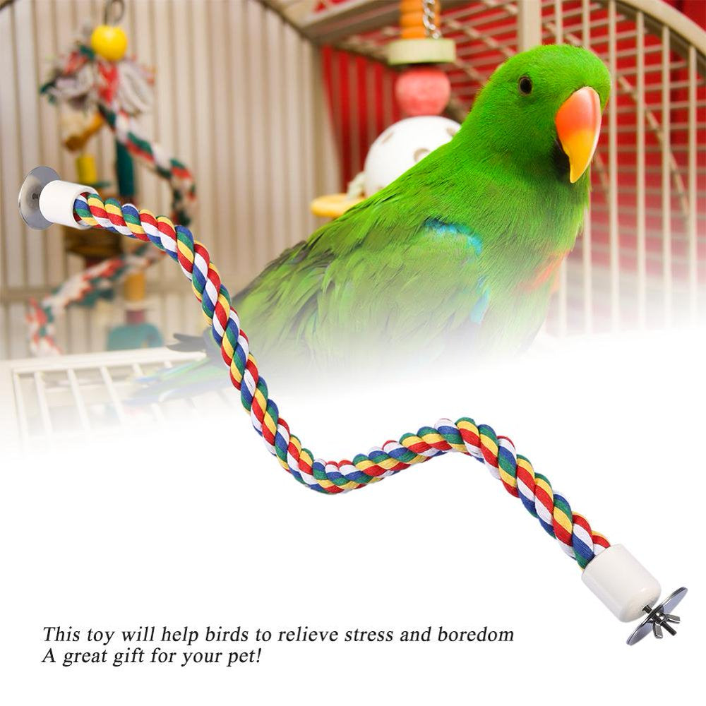 Mgaxyff Bird Rope Perch,Bird Parrot Colorful Cotton Rope Standing Perch Bird Bungee Toy Animals & Pet Supplies > Pet Supplies > Bird Supplies > Bird Toys KOL PET   