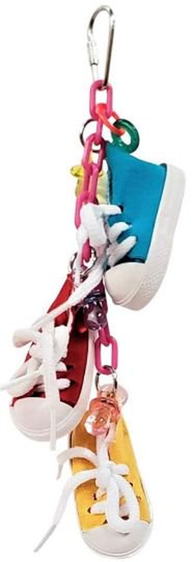 AE Cage Company Happy Beaks Sneakers on a Line Bird Toy (3 Pack) Animals & Pet Supplies > Pet Supplies > Bird Supplies > Bird Gyms & Playstands A&E Cage Company   